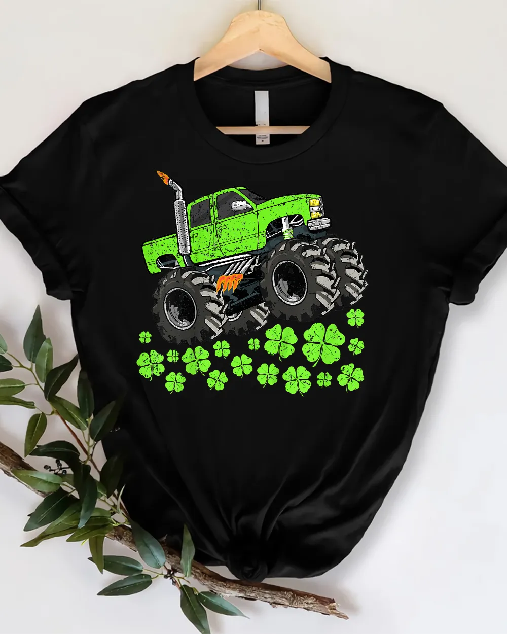 Kids Boys St Patricks Day Toddler Lucky Monster Truck T-Shirt Unisex Standard T-Shirt black s