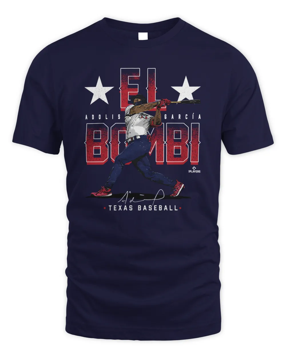 Adolis Garcia #53 Texas Rangers El Bombi WHT Tee Navy Unisex Standard T-Shirt navy s