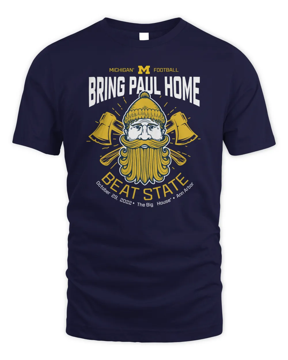 Valiant University Of Michigan Bring Paul Home Msu Game Hoodie Unisex Standard T-Shirt navy s