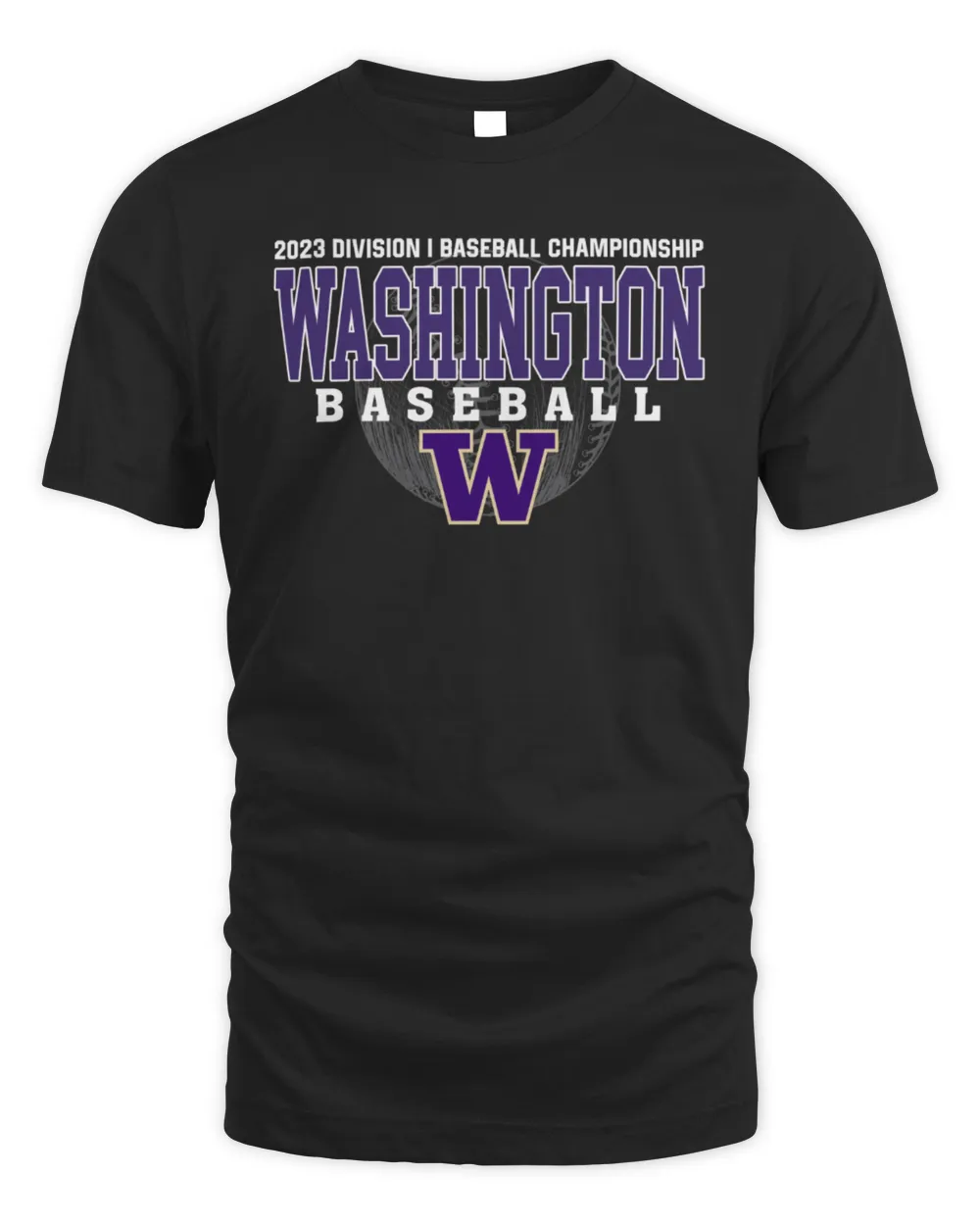 Washington Huskies 2023 Division I Champions Baseball Shirt Black Unisex Standard T-Shirt black s