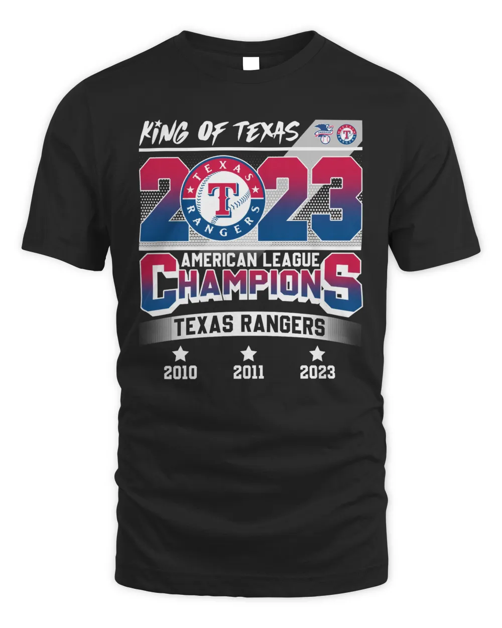 2023 Texas Rangers American League Unisex T-Shirt Unisex Standard T-Shirt black s