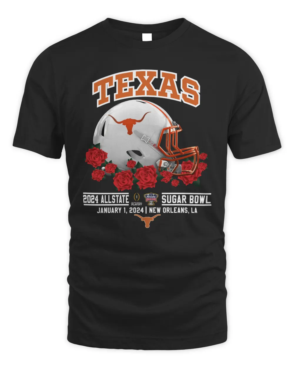 Texas Longhorns 2024 Allstate Sugar Bowl January 1, 2024 Shirts Unisex Standard T-Shirt black s