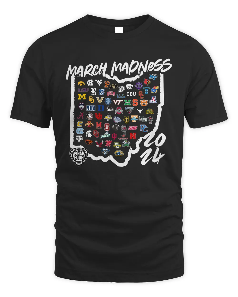 2024 NCAA Women's Basketball Tournament March Madness Athletic Determination All Teams Tee Black Unisex Standard T-Shirt black s