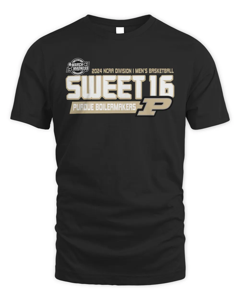 Purdue Boilermakers Mbb 2024 Sweet Sixteen T-Shirt Unisex Standard T-Shirt black s