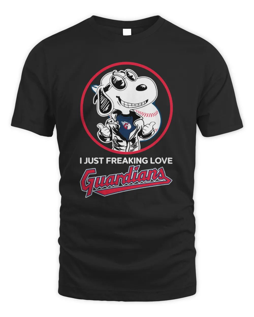 Snoopy I Just Freaking Love Cleveland Guardians 2024 Shirt Unisex Standard T-Shirt black s