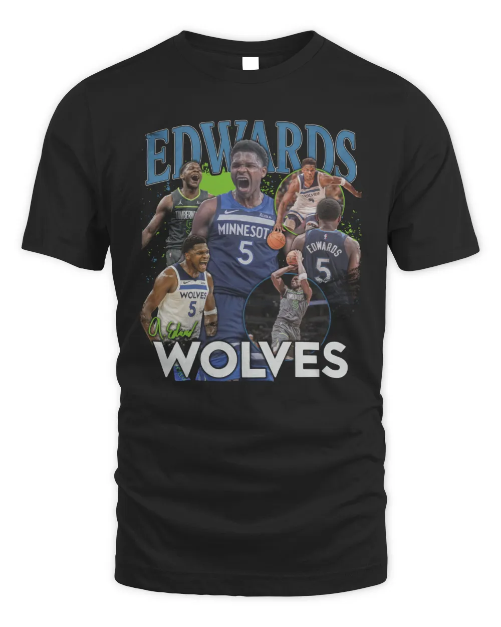 Official Anthony Edwards #5 Minnesota Timberwolves Player 2024 T-Shirt Unisex Standard T-Shirt black s