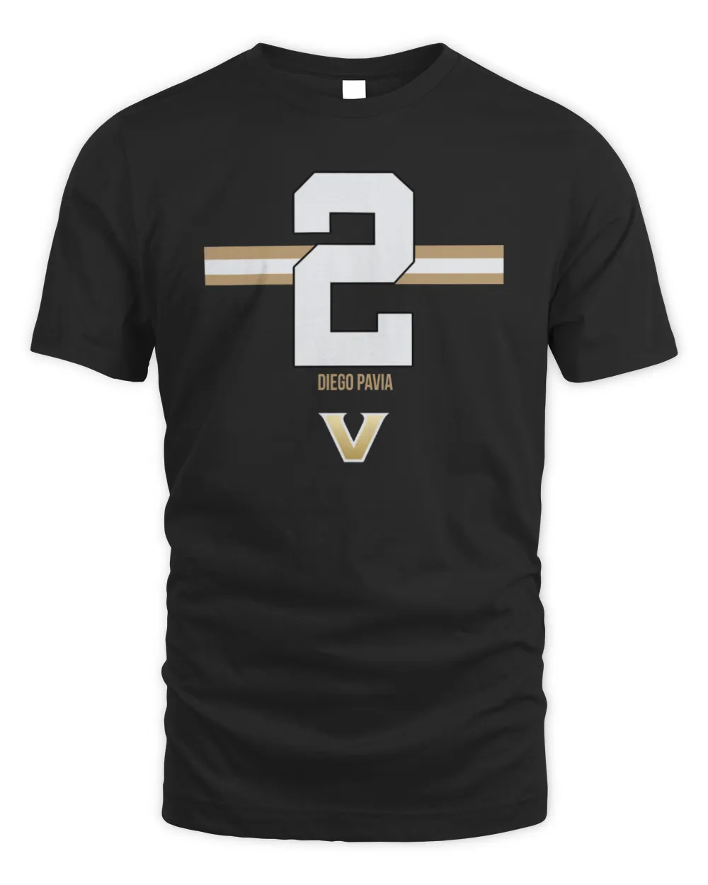 Vanderbilt University Football Diego Pavia 2 Stripe 2024 Tee Unisex Standard T-Shirt black s