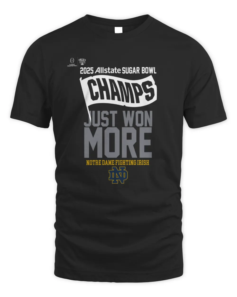 Notre Dame Fighting Irish College Football Playoff 2025 Sugar Bowl Champions Locker Room T-Shirt Unisex Standard T-Shirt black s