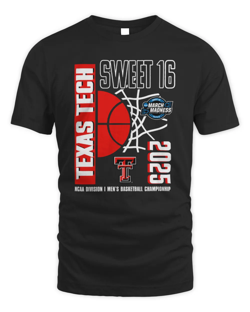 Official Texas Tech Red Raiders 2025 Sweet 16 NCAA Basketball Championship Tee Unisex Standard T-Shirt black s