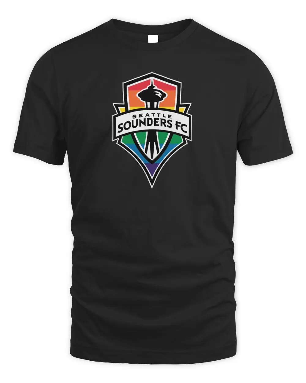 Seattle Sounders Fc Soccer Pride Logo Tee Unisex Standard T-Shirt black s