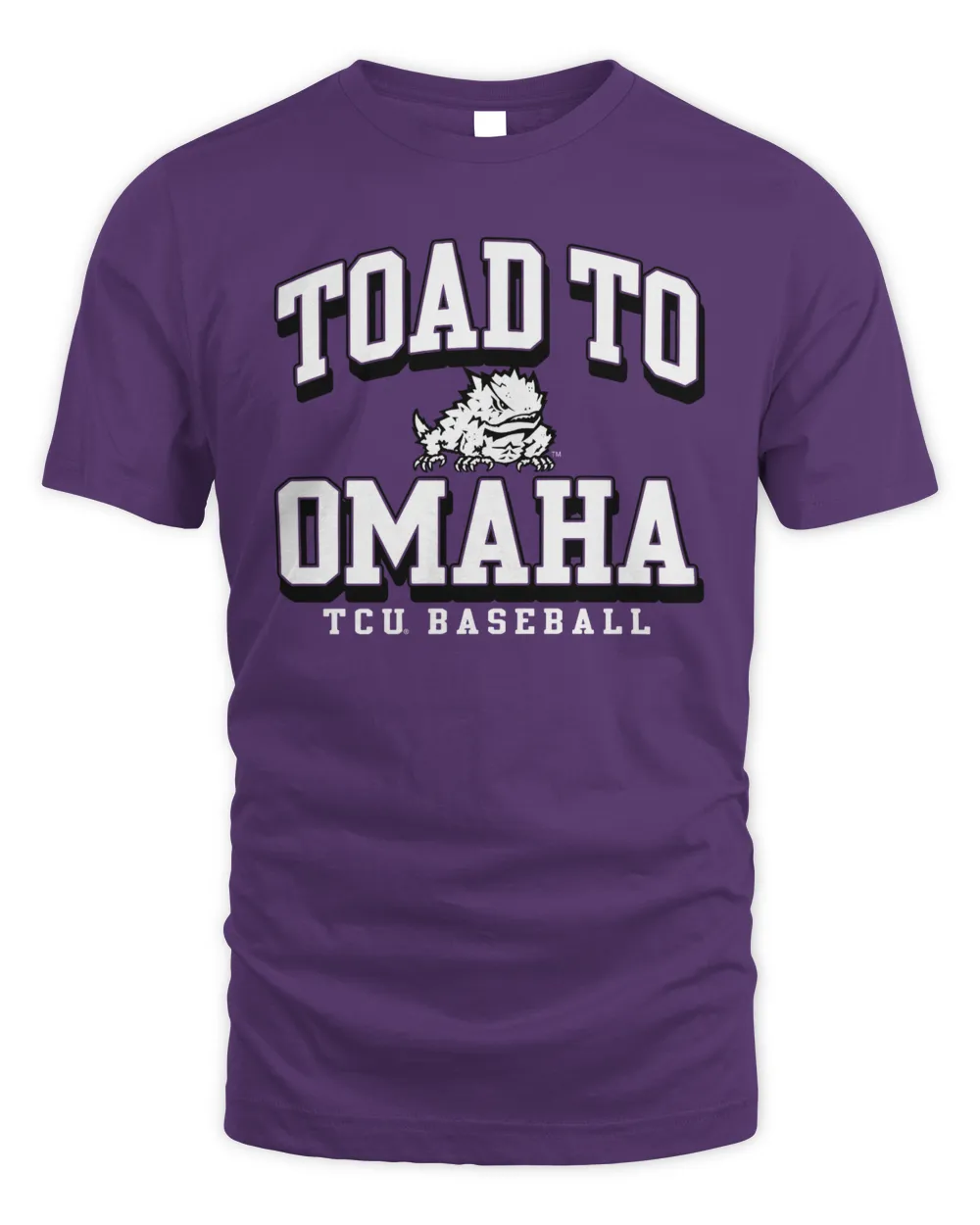 Official Texas Christian University Tcu Baseball 2023 College World Series Toad to Omaha Tee Unisex Standard T-Shirt purple s