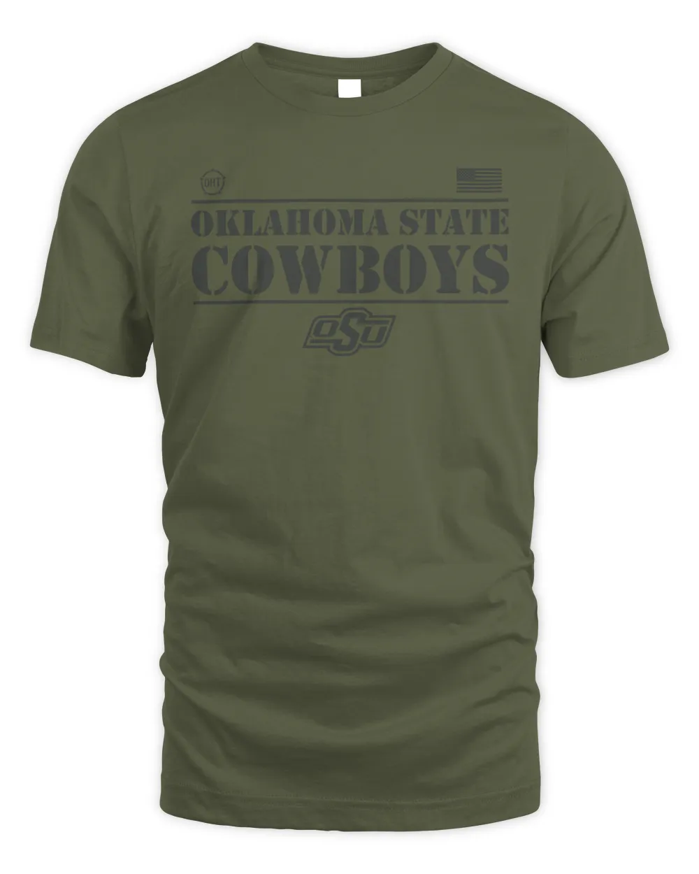 Oklahoma State Cowboys Fanatics Branded OHT Military Appreciation Stencil Tee Unisex Standard T-Shirt military-green s