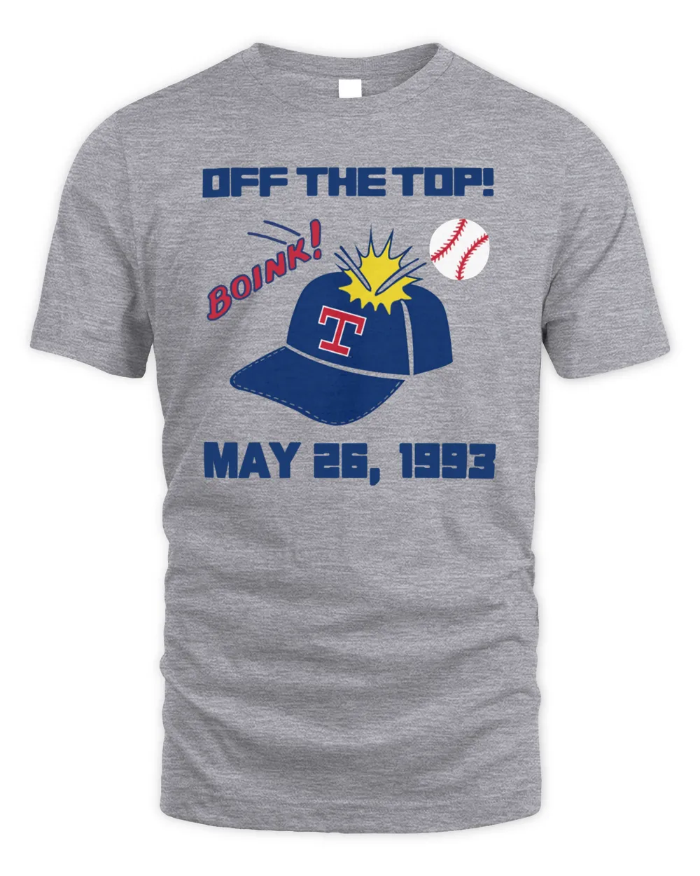 Texas Rangers Homage Off The Top May 26 1993 Tri-Blend Tee Shirt Gray Unisex Standard T-Shirt sport-grey s