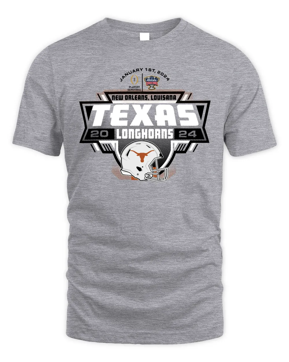 Texas Longhorns Grey Cfp Bound Football January 1st 2024 Shirt Unisex Standard T-Shirt sport-grey s