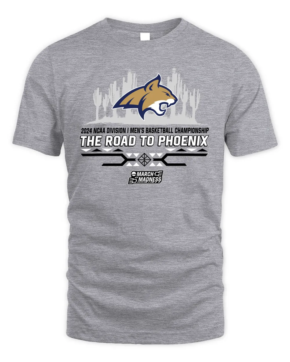 Montana State Team 2024 Ncaa Division I Men's Basketball Champion The Road To Phoenix March Madness Tee Unisex Standard T-Shirt sport-grey s