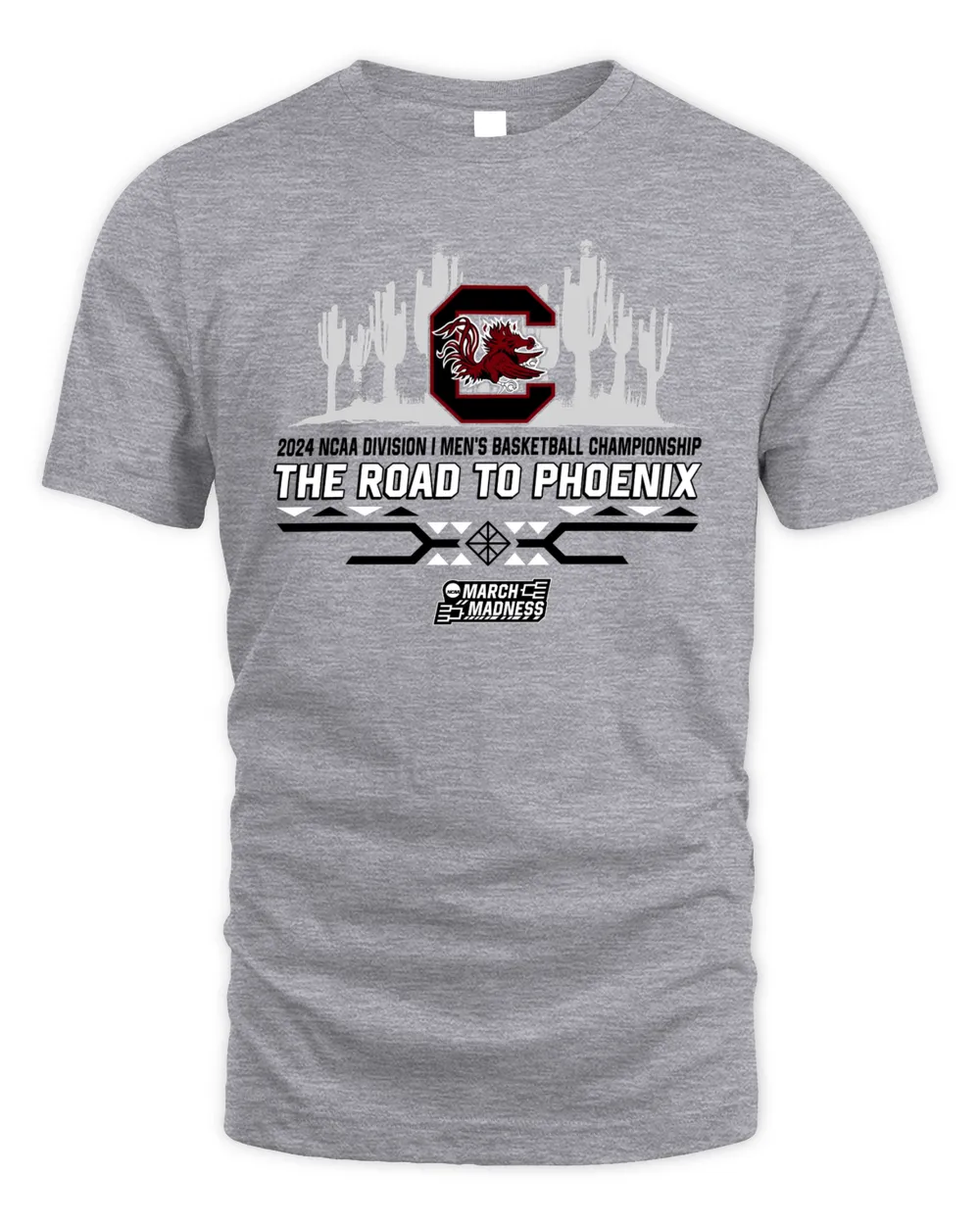South Carolina Gamecocks Team 2024 Ncaa Division I Men's Basketball Champion The Road To Phoenix March Madness Tee Unisex Standard T-Shirt sport-grey s