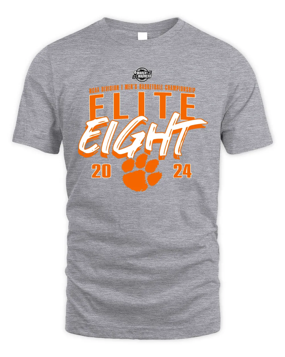 Clemson Tigers 2024 NCAA Men's Basketball Tournament March Madness Elite Eight T-Shirt Unisex Standard T-Shirt sport-grey s