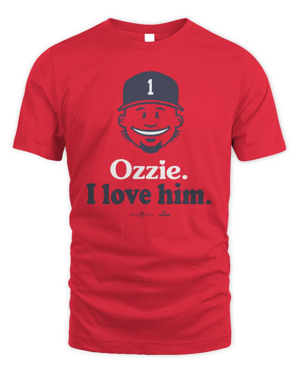 Atlanta Braves  #1 Ozzie Albies I Love Him T-Shirt Unisex Standard T-Shirt red s