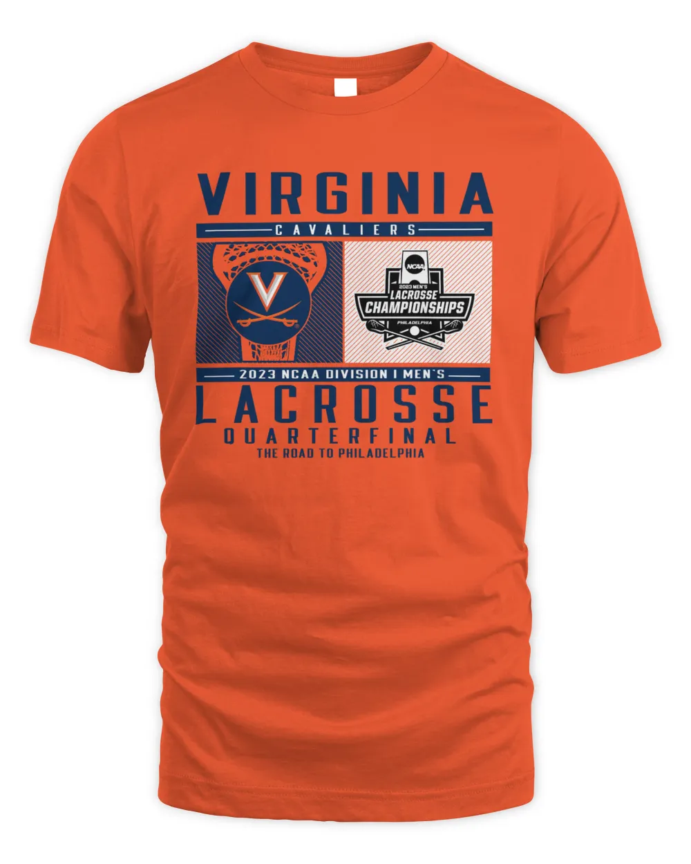 Virginia Cavaliers 2023 Ncaa Division I Men's Lacrosse Quarterfinal - Albany The Road To Philadelphia Shirt Unisex Standard T-Shirt orange s