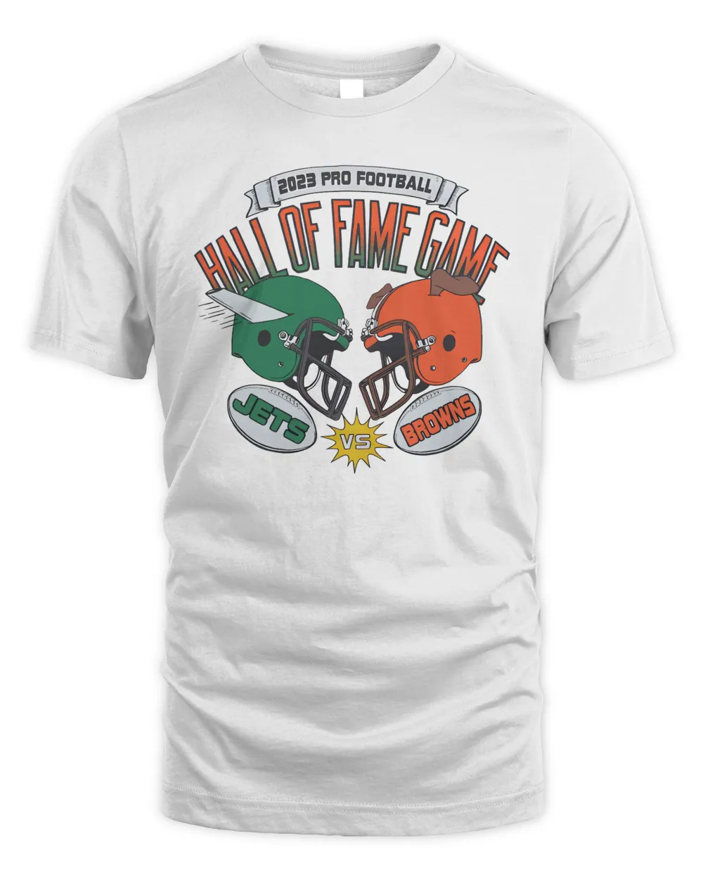 2023 Pro Football Hall Of Fame Game Jets Vs Browns Tee Homage Shop Unisex Standard T-Shirt white s