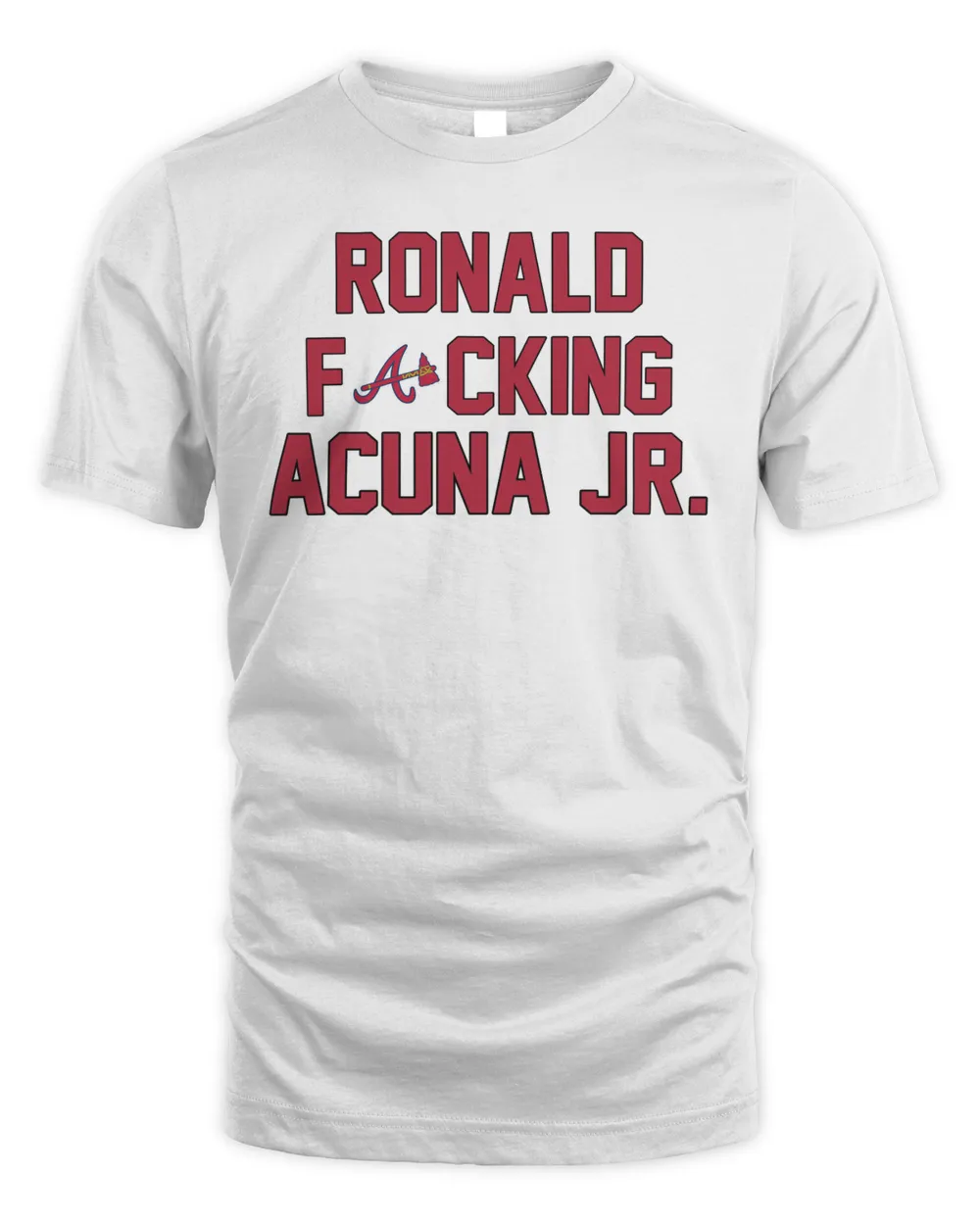Ronald F Acuna Jr. Atlanta Braves Logo Shirt White Unisex Standard T-Shirt white s