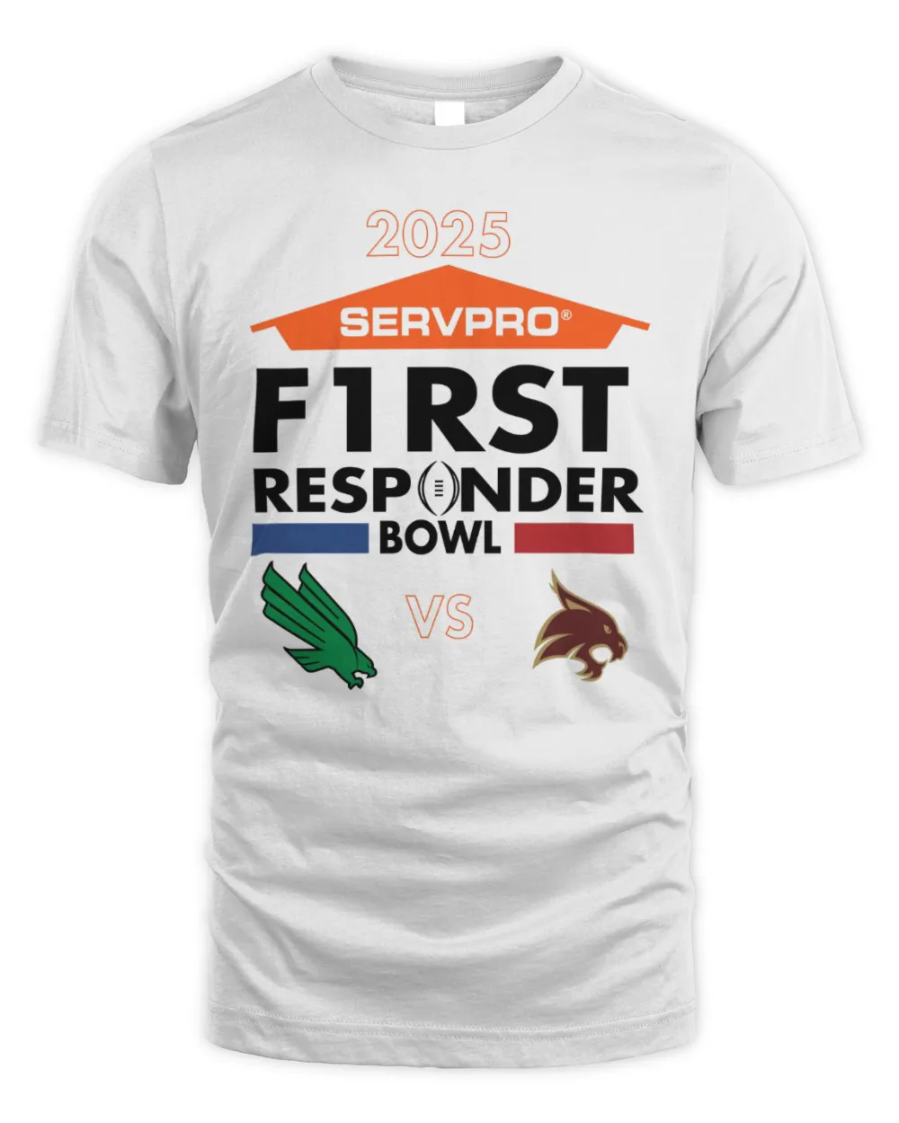 Servpro First Responder Bowl 2025 North Texas Mean Green Vs Texas State Bobcats Matchup In Dallas Texas On Jan 3 2025 Tee Unisex Standard T-Shirt white s