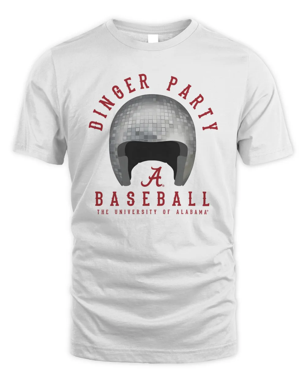 2023 Alabama Crimson Tide Dinger Party Baseball The University Disco Helmet Hoodie Unisex Standard T-Shirt white s