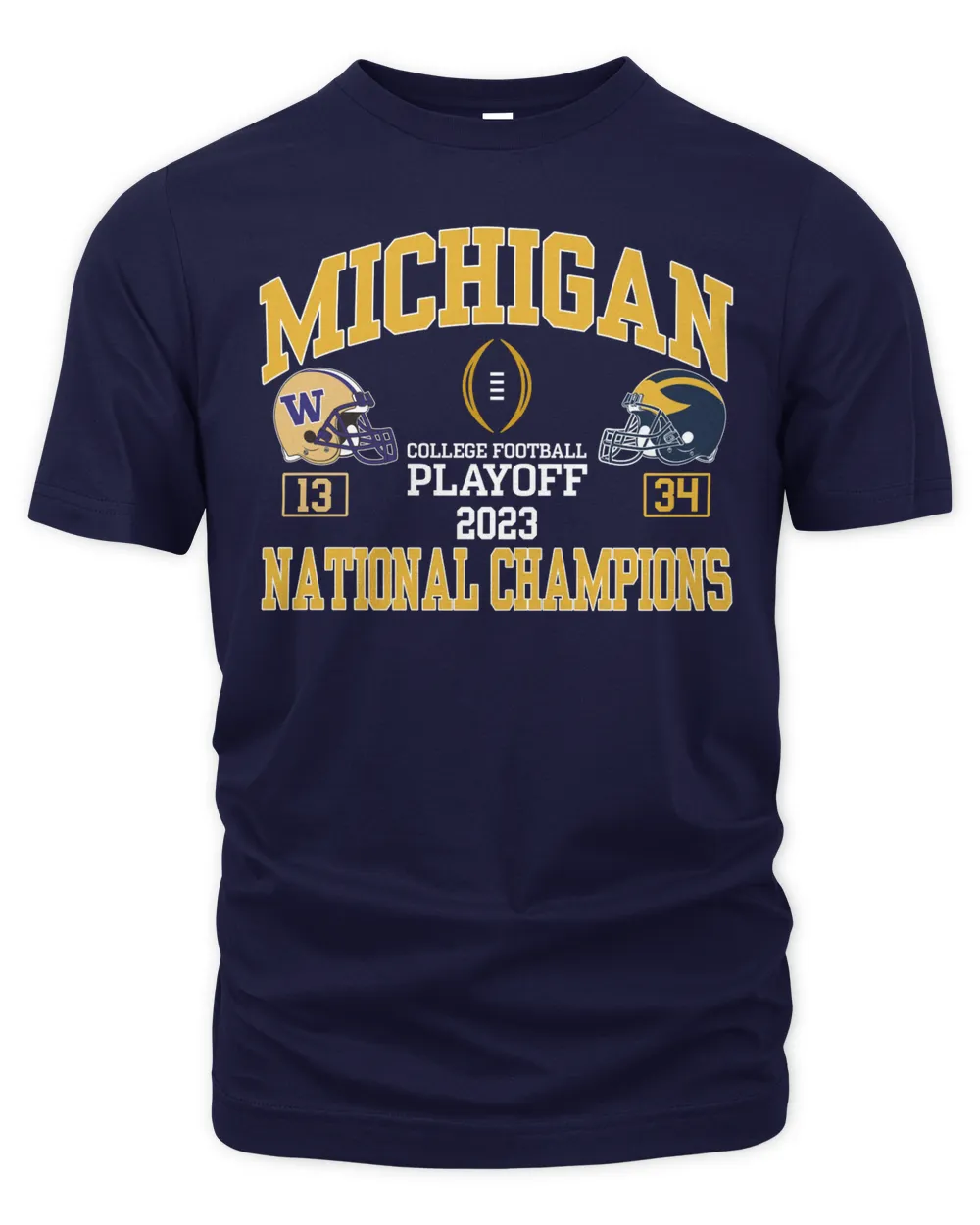 Champion University of Michigan Football 2023 National Champions Navy Final Score 34-13 and Schedule Tee Men's Premium Tshirt navy s