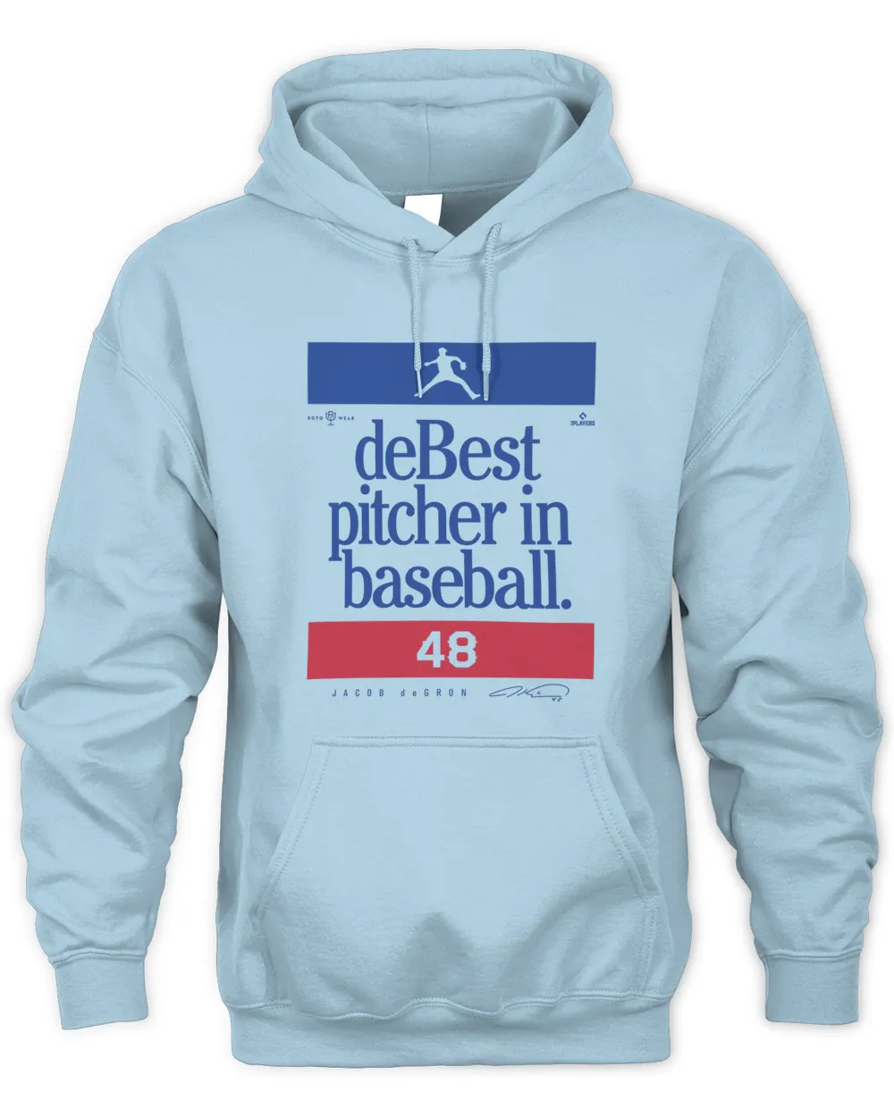 Rotowear Jacob Degrom 48 Debest Pitcher In Baseball  Hoodie Unisex Hoodie light-blue s