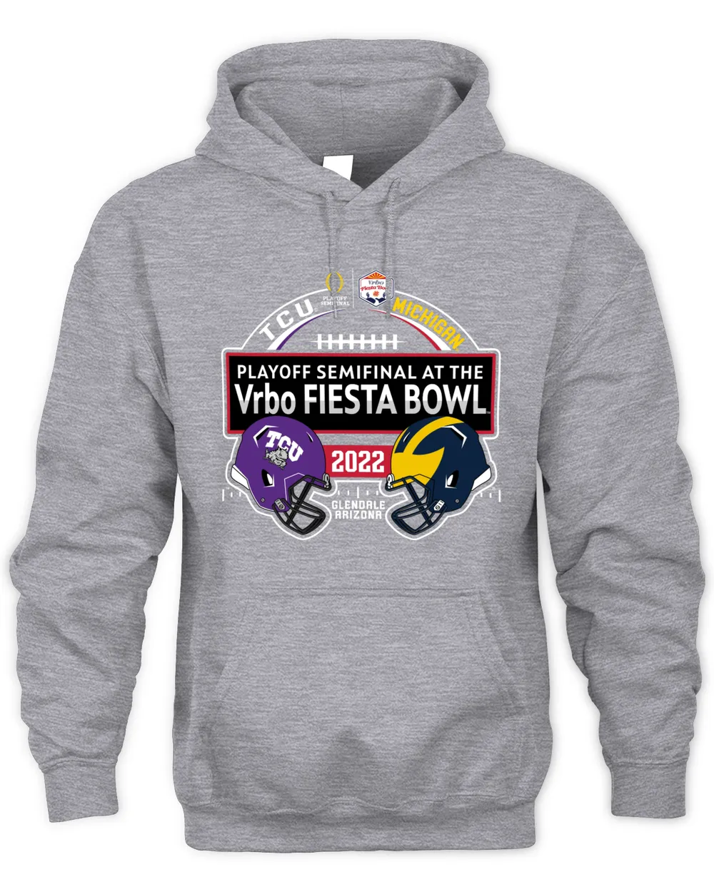 Fiesta Bowl Michigan Wolverines Vs TCU Horned Frogs Match Up Tee Unisex Hoodie sport-grey s