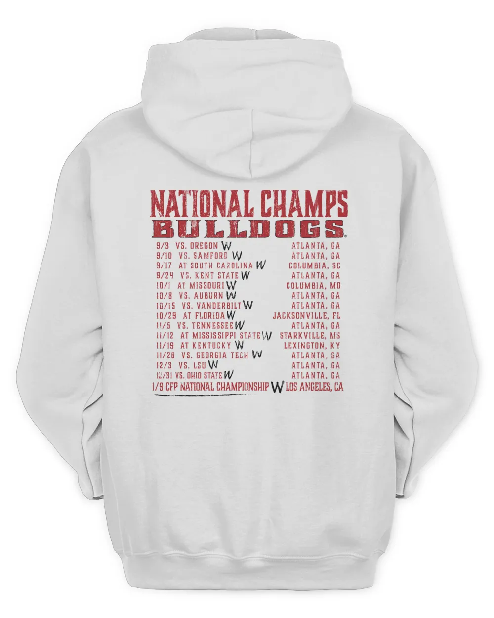 Georgia Bulldogs National Champs World Tour 22 Hoodie Unisex Hoodie white s