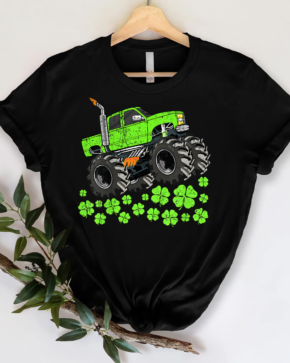 Kids Boys St Patricks Day Toddler Lucky Monster Truck T-Shirt Unisex Standard T-Shirt black s