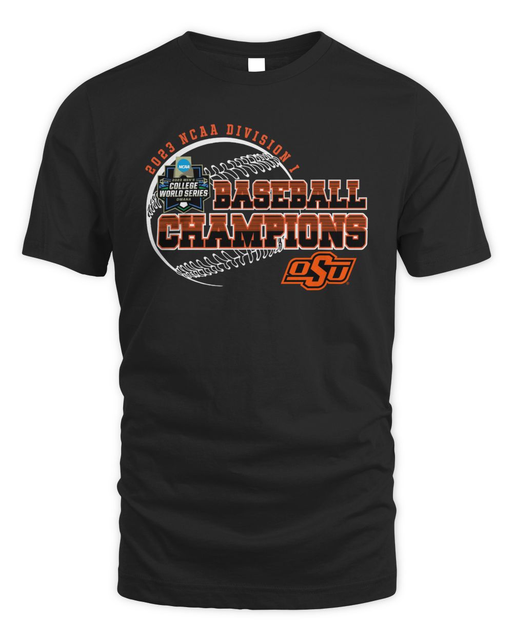 Official 2023 NCAA Division I Baseball Men’s Champions Oklahoma State University Tee Unisex Standard T-Shirt black s