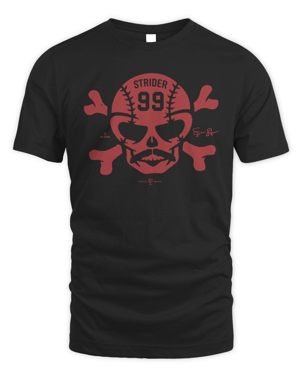 #99 Spencer Strider Atlanta Braves Strider Skull T-Shirt Unisex Standard T-Shirt black s