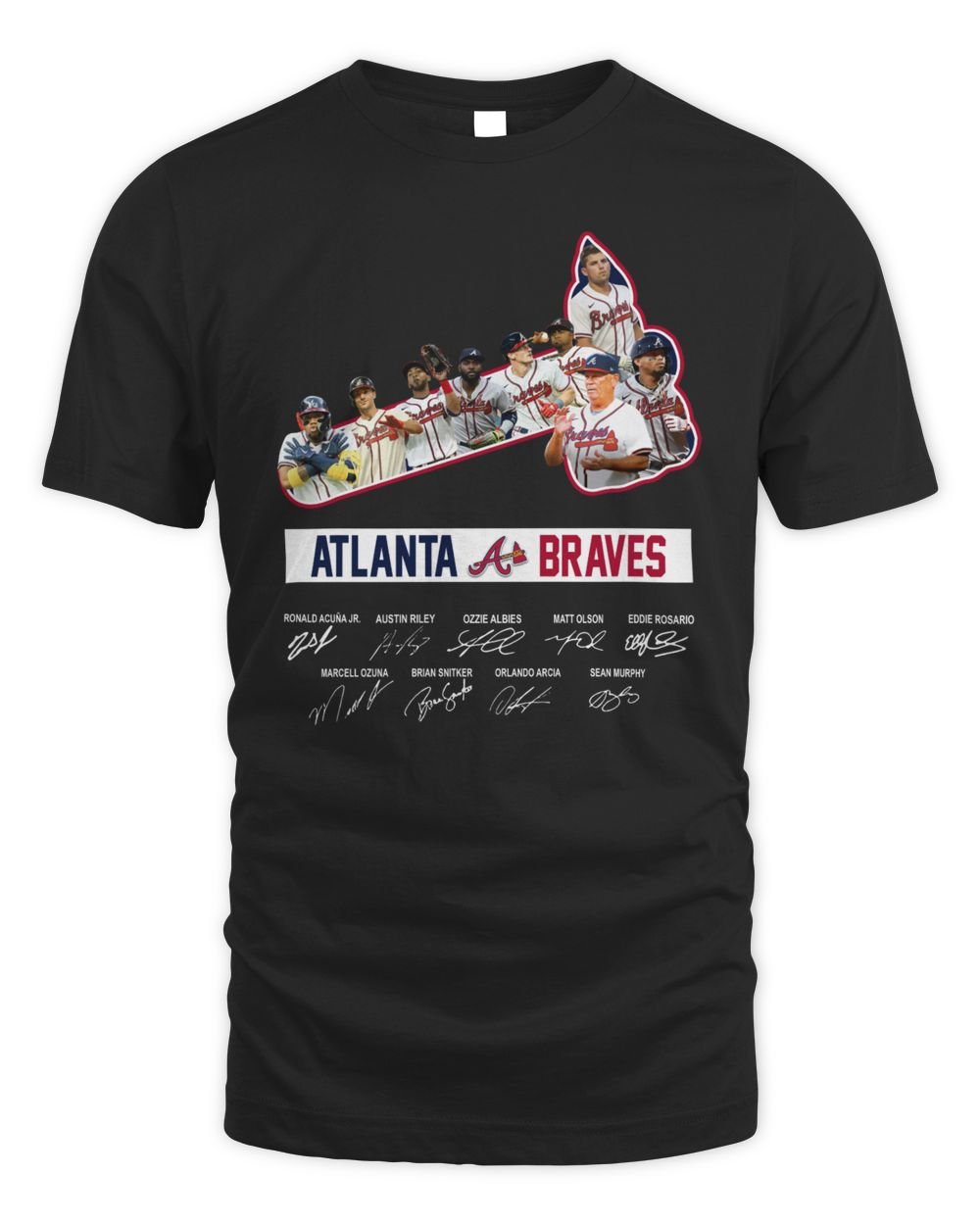 Atlanta Braves Players Legends 2023 Signatures Shirts Unisex Standard T-Shirt black s