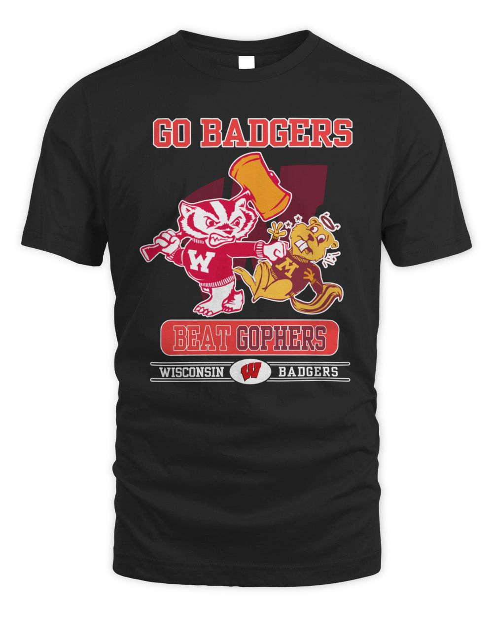 2023 Wisconsin Badgers Go Badgers Beat Minnesota Golden Gophers Shirts Unisex Standard T-Shirt black s