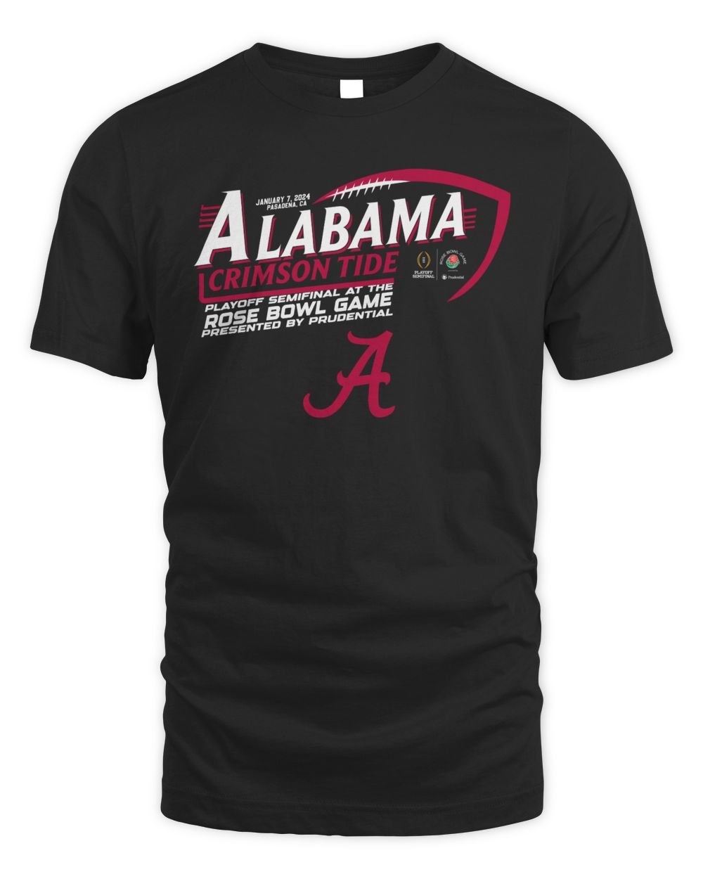 Official Alabama Crimson Tide Rose Bowl 2024 Cfp Semi Football Semifinal Tee Shirt Unisex Standard T-Shirt black s
