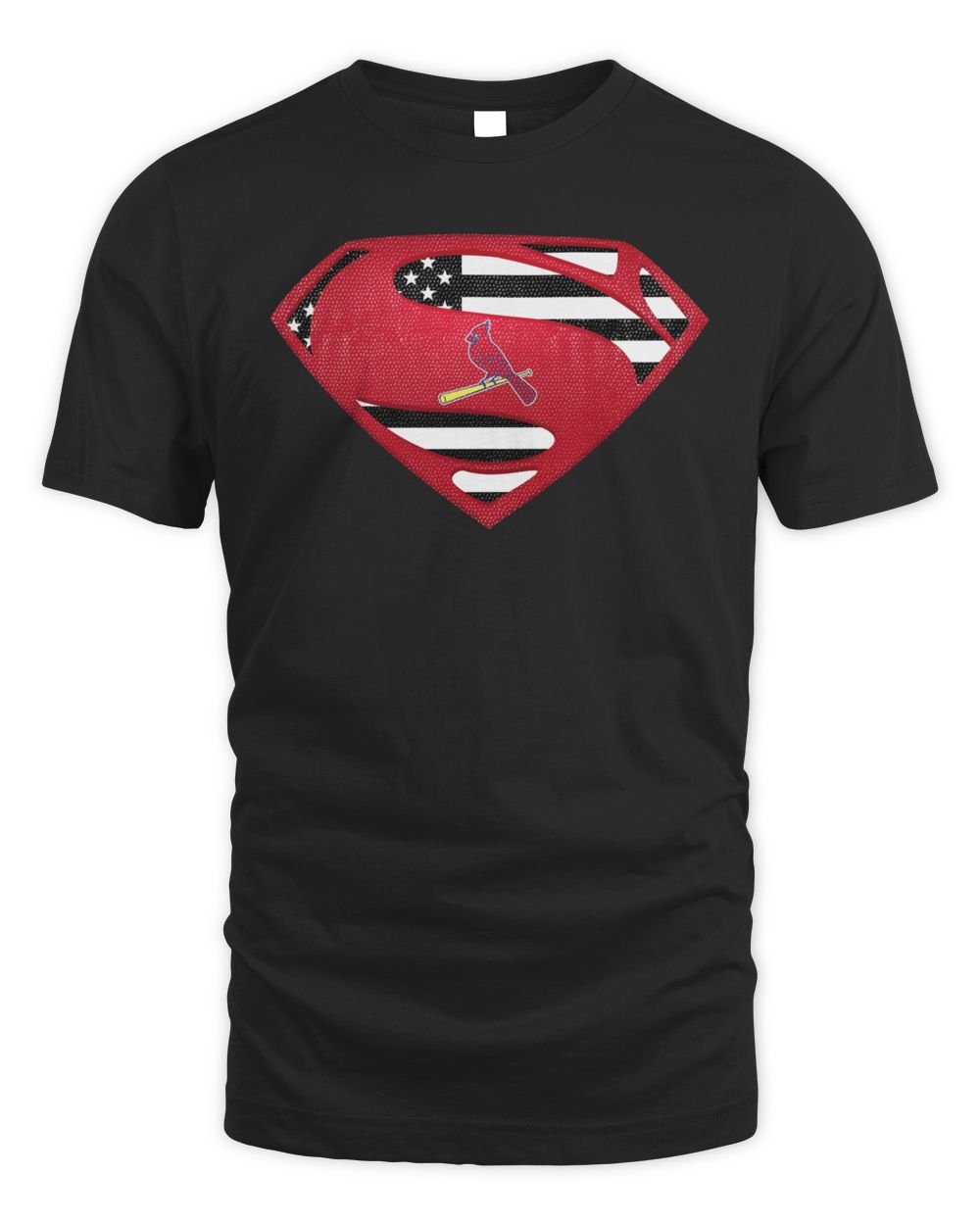 USA Flag Inside St Louis Cardinals Superman 2024 Shirt Unisex Standard T-Shirt black s