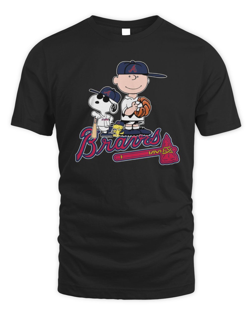 Official Peanuts Characters Atlanta Braves Baseball 2024 Shirt Unisex Standard T-Shirt black s
