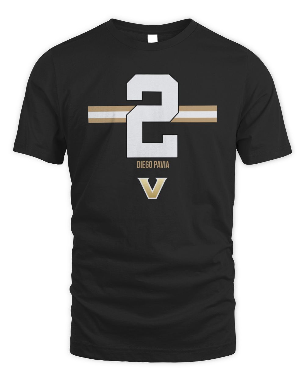 Vanderbilt University Football Diego Pavia 2 Stripe 2024 Tee Unisex Standard T-Shirt black s