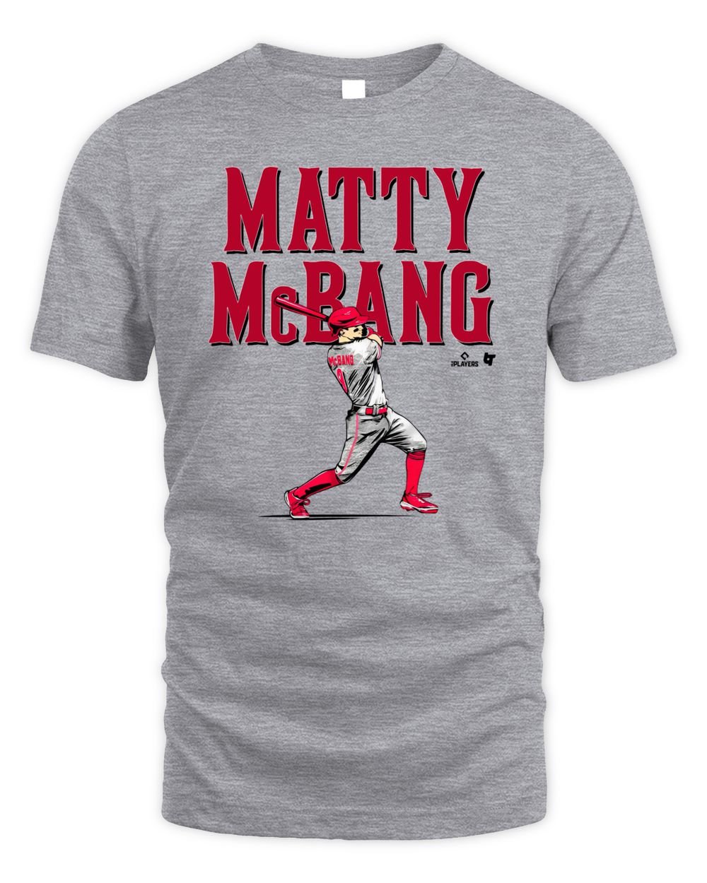 Cincinnati Reds #9 Matt Mclain Matty Mcbang Tee Gray Unisex Standard T-Shirt sport-grey s
