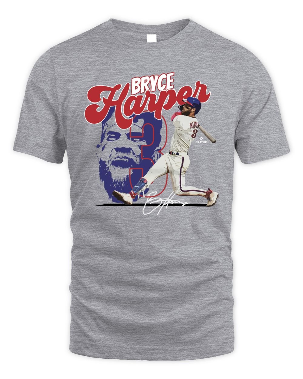 Bryce Harper Philadelphia Player Name WHT Tee 500Level Unisex Standard T-Shirt sport-grey s
