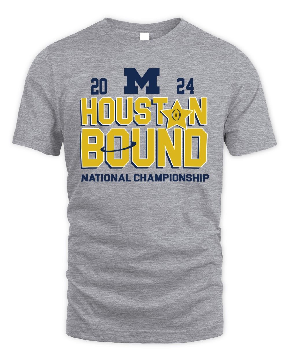 Gray Michigan Wolverines College Football Playoff 2024 National Championship Game Logo Shirt Unisex Standard T-Shirt sport-grey s