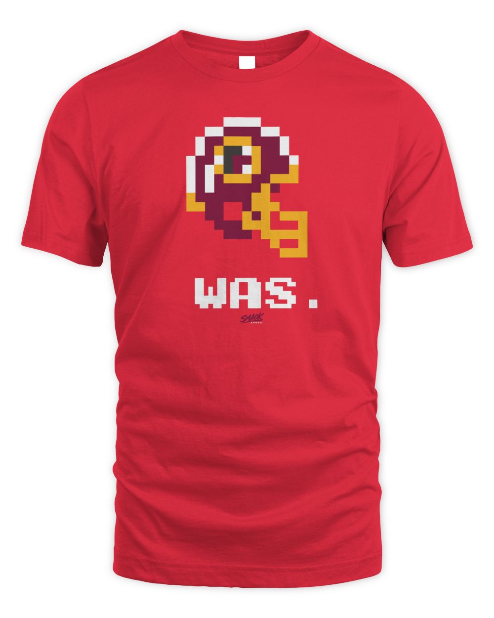 Washington Football Retro 8-Bit Helmet Shirt Smack Apparel Unisex Standard T-Shirt red s