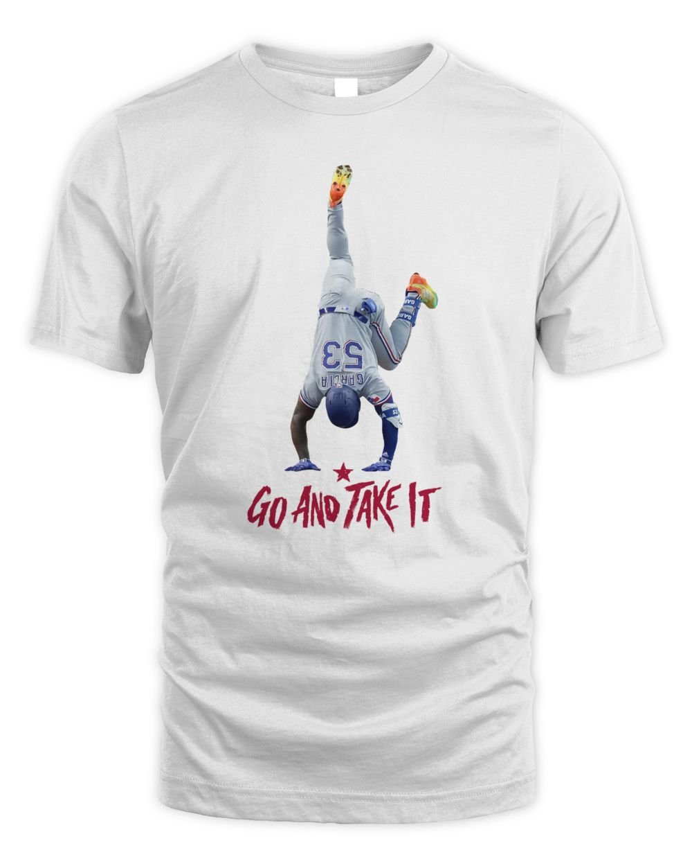 Go And Take It Adolis García #53 Texas Rangers 2023 Shirt Unisex Standard T-Shirt white s