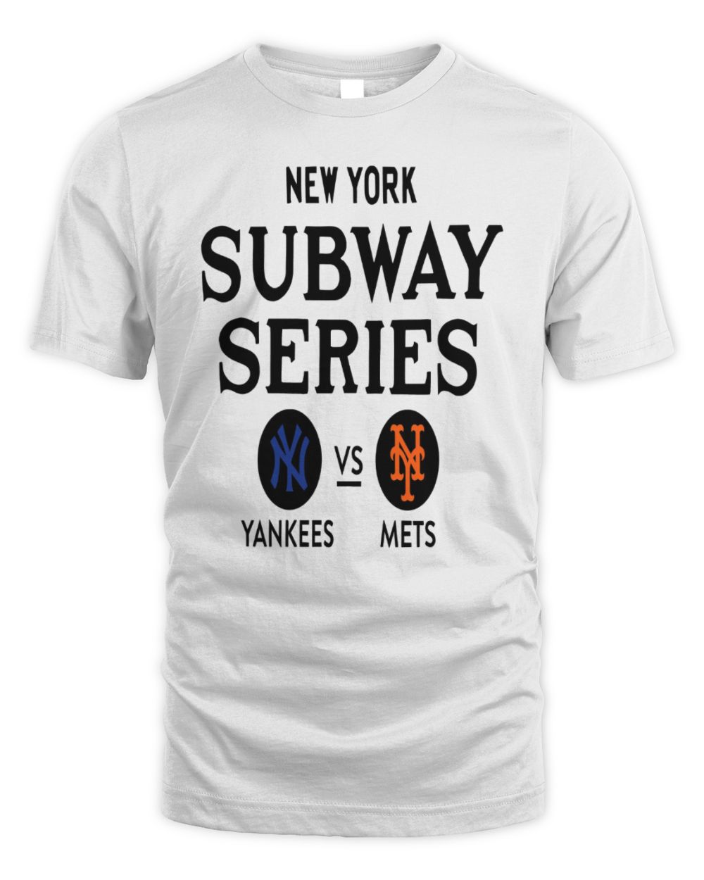 2024 New York Subway Series Yankees Vs Mets Logo Tee Unisex Standard T-Shirt white s