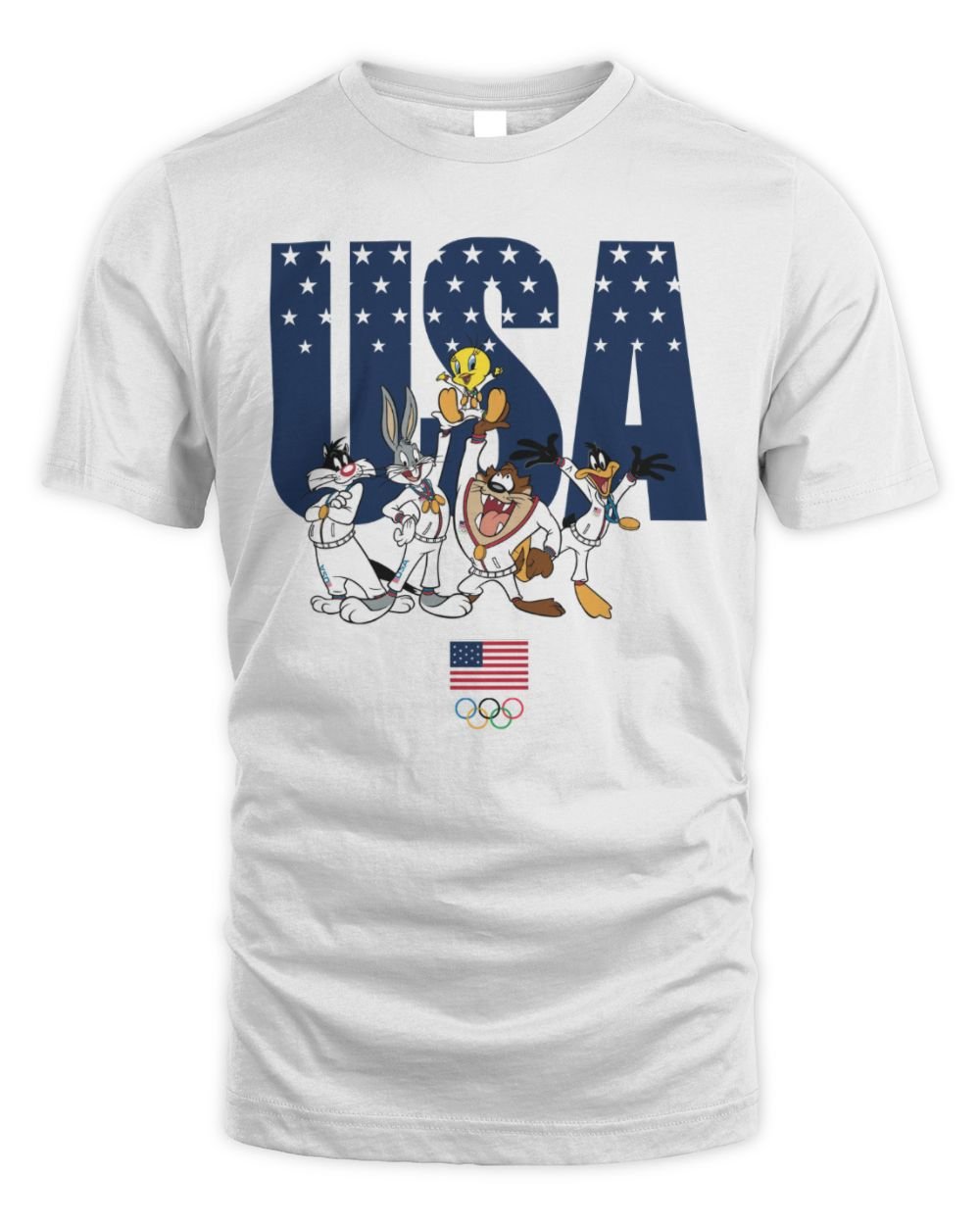 Usa Olympics Merch Team USA x Looney Tunes Tee White Unisex Standard T-Shirt white s