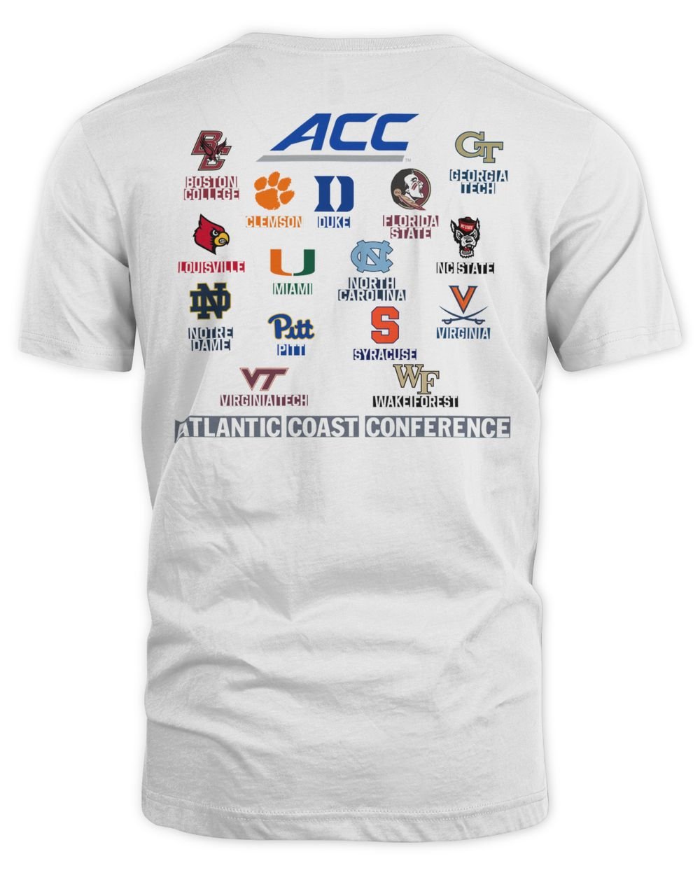 Event 1 Store Atlantic Coast Conference ACC Gen White All Teams Logo 2023 Shirt Unisex Standard T-Shirt white s