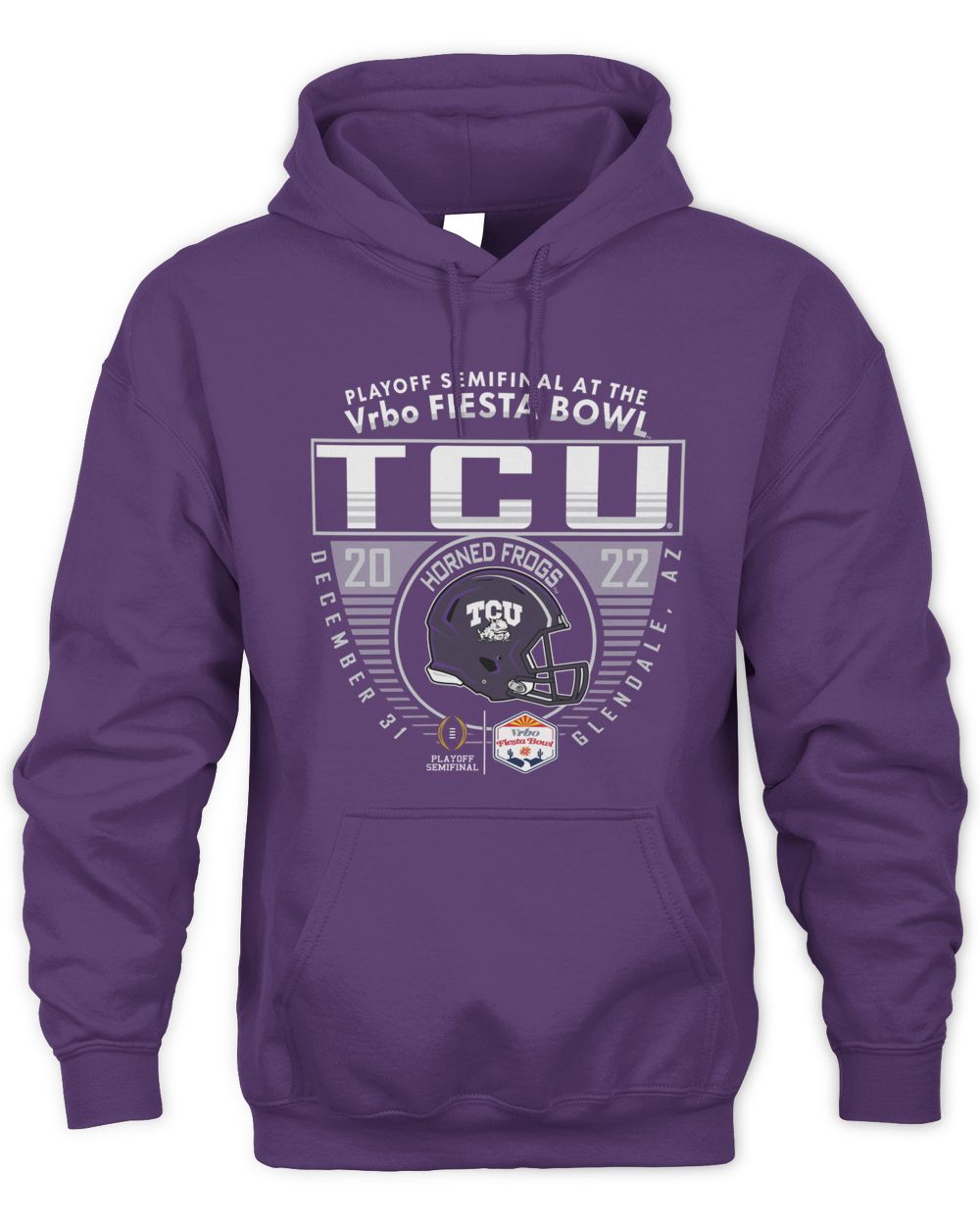 Ncaa Tcu Horned Frogs 2022 Fiesta Bowl Playoff Bound Hoodie Unisex Hoodie purple s