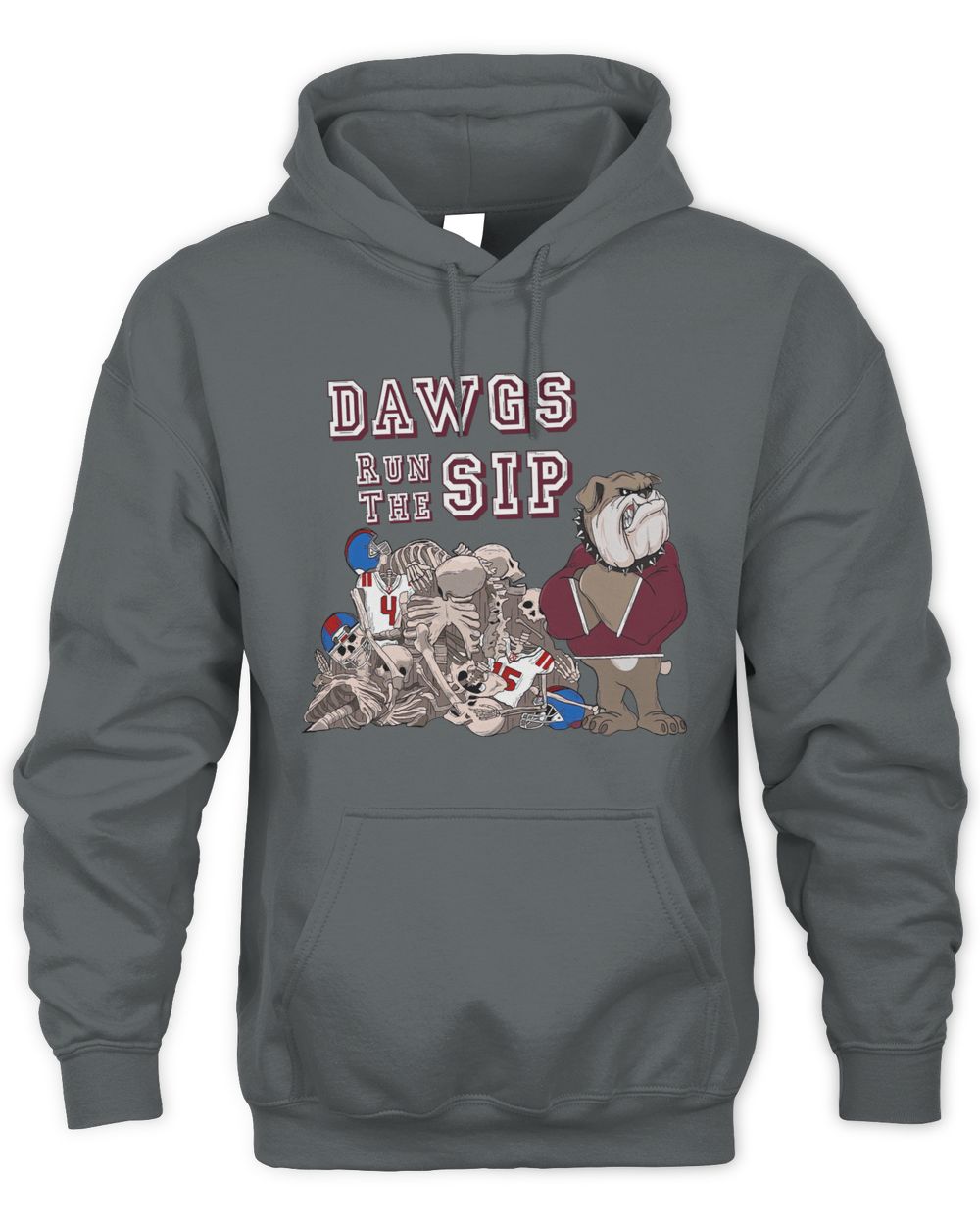 Georgia Bulldogs Dawgs Run The Sip Pocket Hoodie Sweatshirt Unisex Hoodie charcoal s